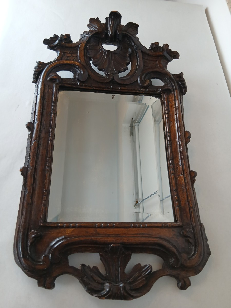 19th Century Carved Wooden Mirror From Liège Style 