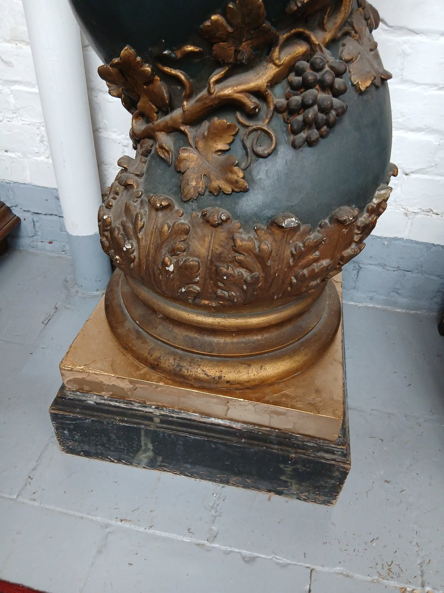 Pair Of Patinated Plaster Columns-photo-2