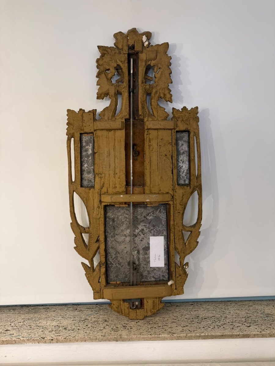 Baromètre Louis XVI en bois doré-photo-2