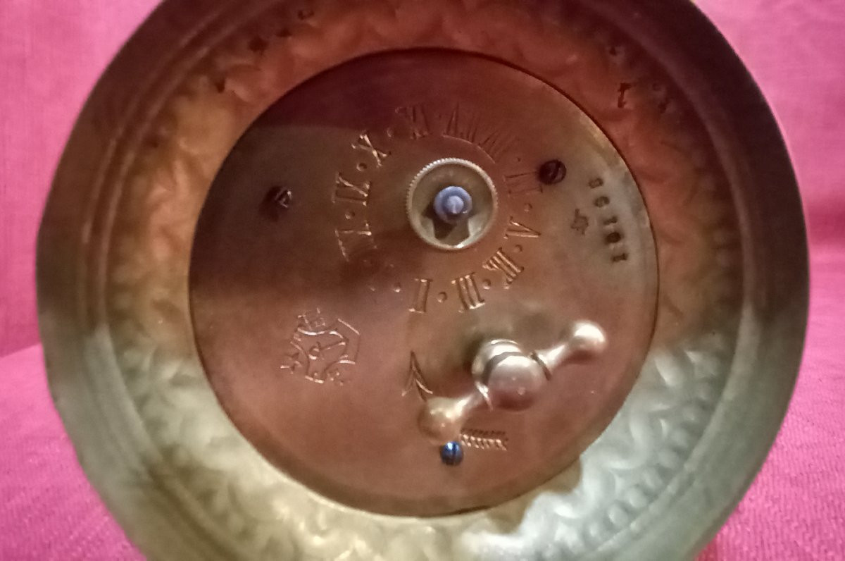 Horloge de bureau en laiton en forme de dôme Eugène Farcot  19 eme-photo-4