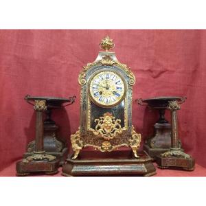 Louis XV Style Fireplace Cartel In Boulle Marquetry