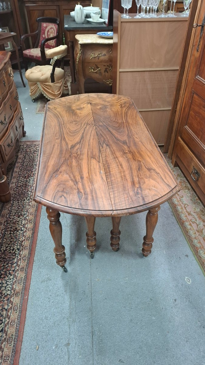 Table 8 pieds en noyer 5 rallonges-photo-3
