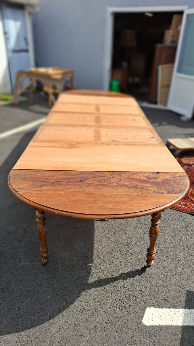 Table 8 pieds en noyer 5 rallonges-photo-4