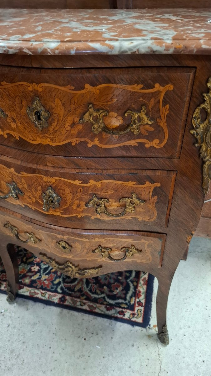 Louis XV Style Chest Of Drawers In Marquetry -photo-2