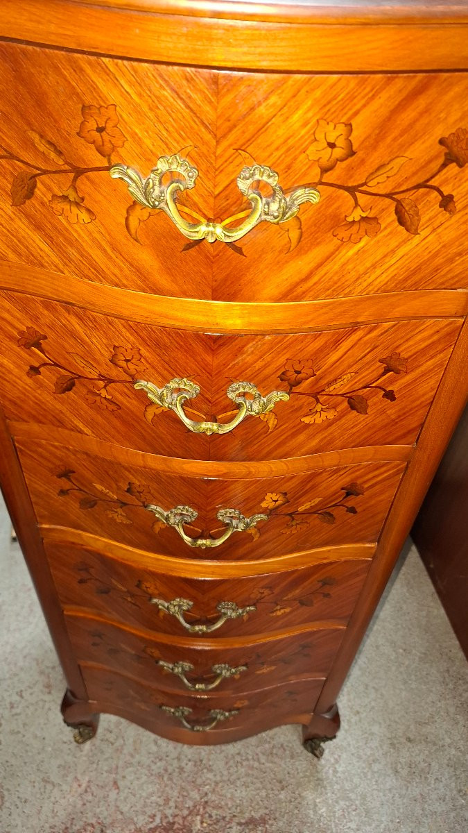 Marquetry Chest Of Drawers-photo-3