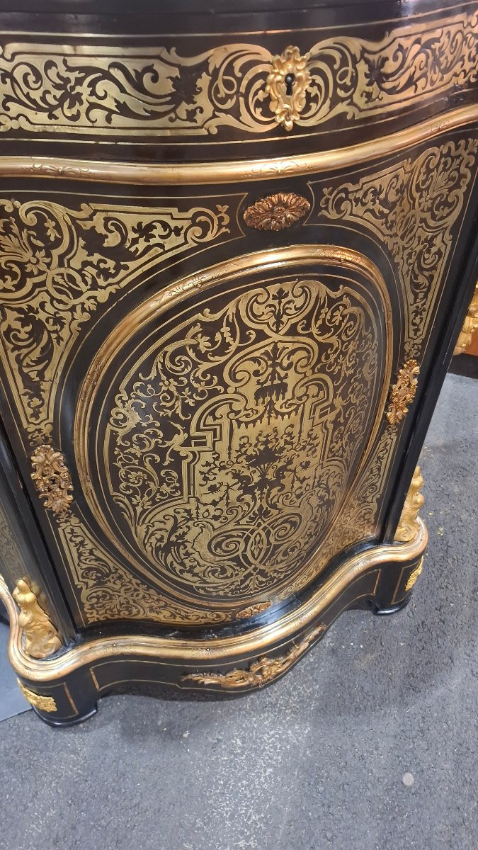 Boulle Marquetry Console Table, Napoleon III Period – Mid-19th Century-photo-4