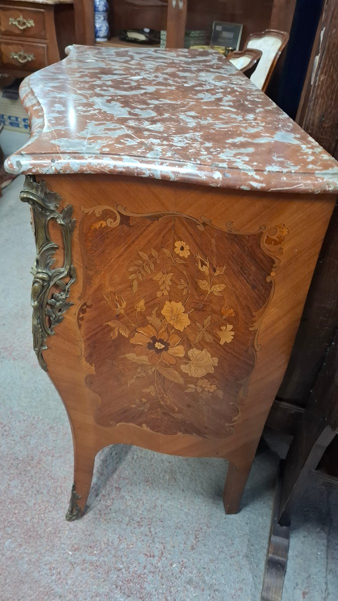 Louis XV Style Marquetry Commode -photo-4