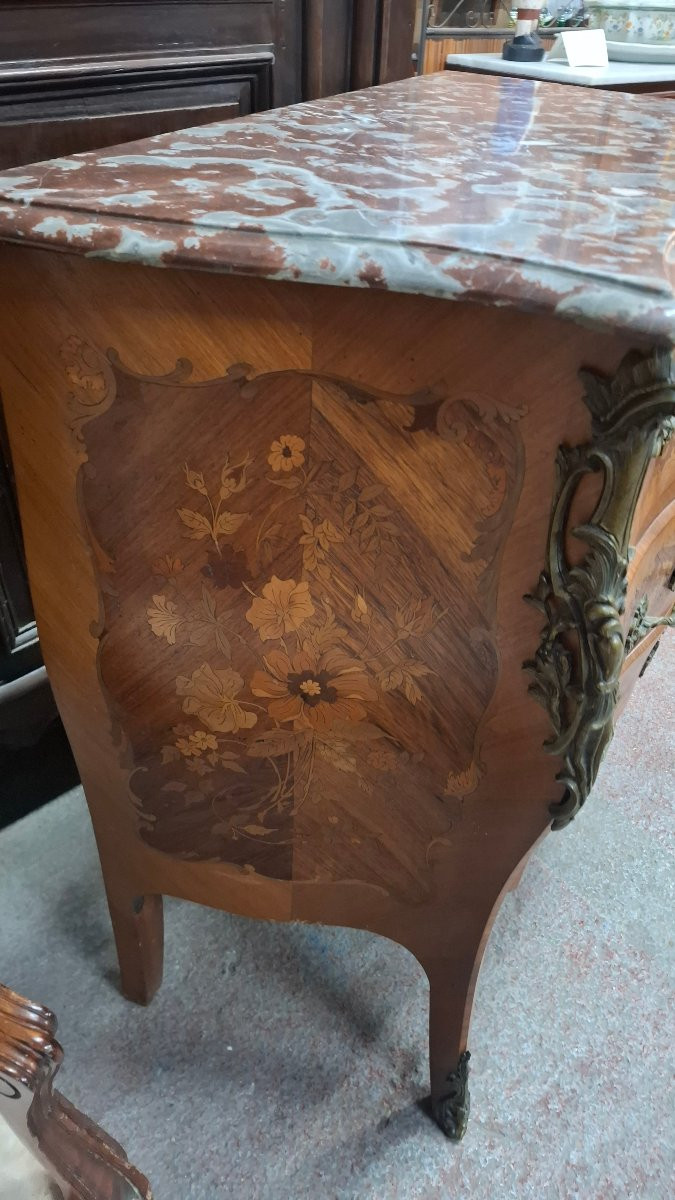 Louis XV Style Marquetry Commode -photo-1