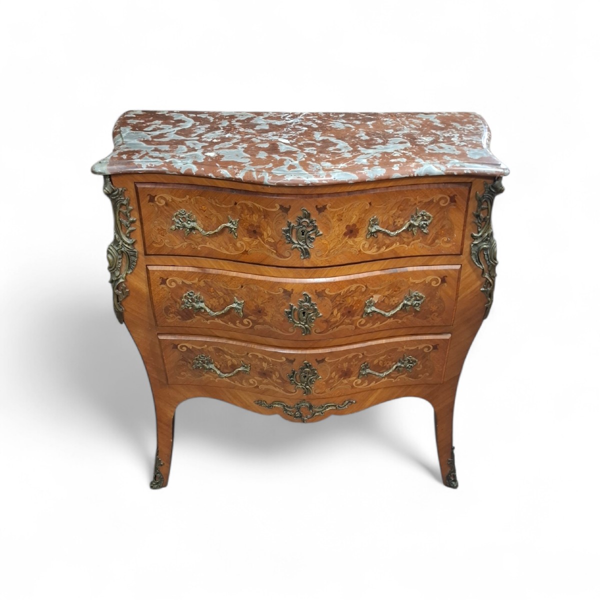 Louis XV Style Marquetry Commode 