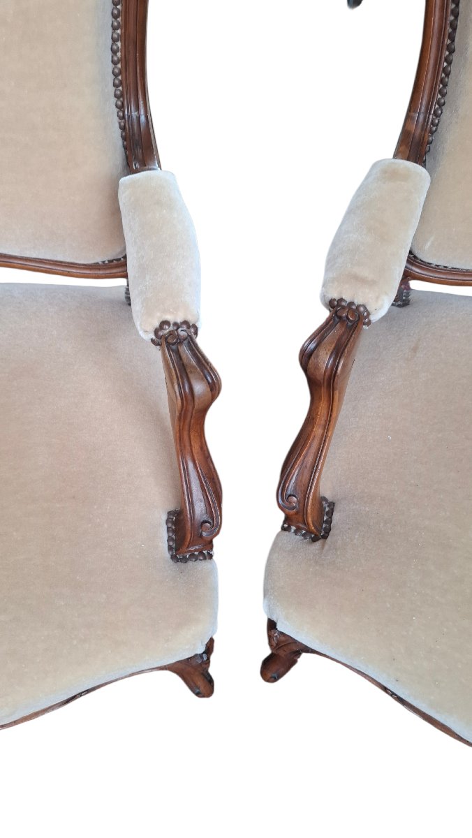 Pair Of Louis XV Style Armchairs -photo-3