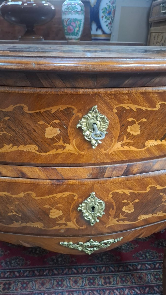 Commode de style louix xv en marqueterie -photo-3