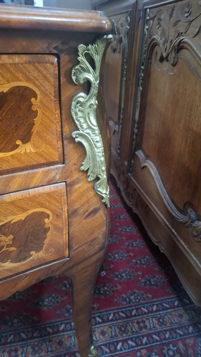 Commode de style louix xv en marqueterie -photo-4