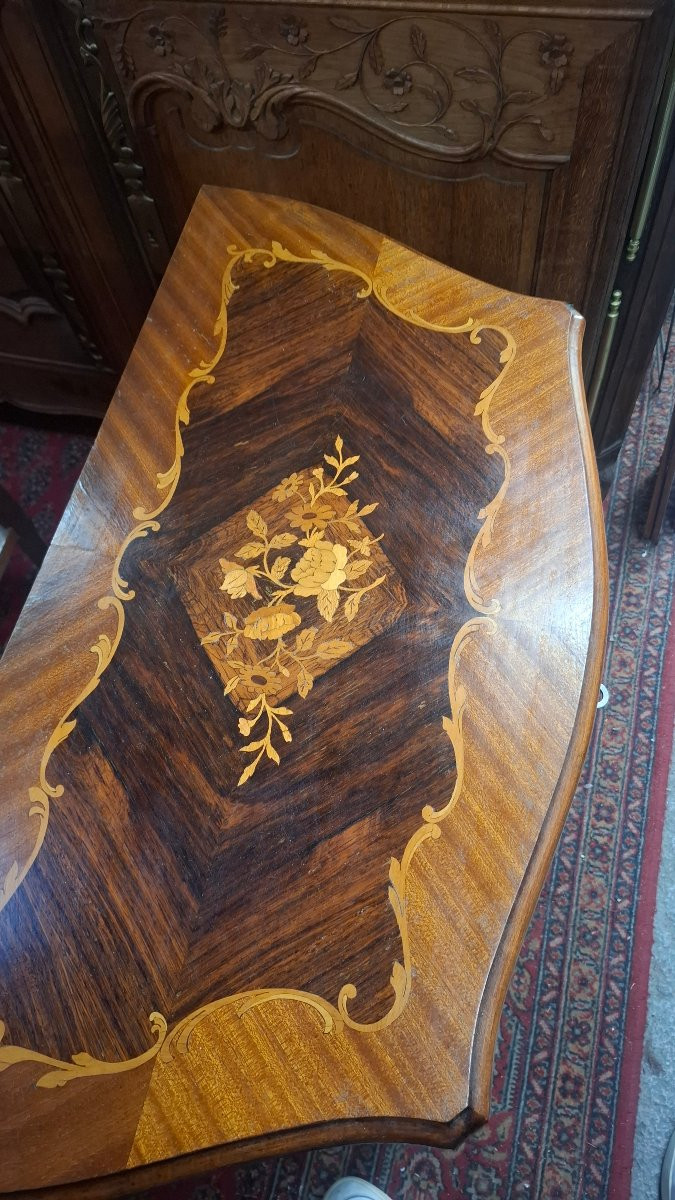 Commode de style louix xv en marqueterie -photo-1