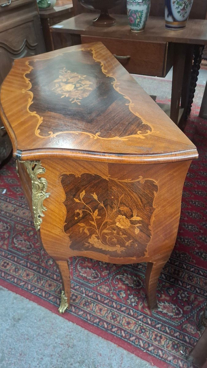 Commode de style louix xv en marqueterie -photo-3