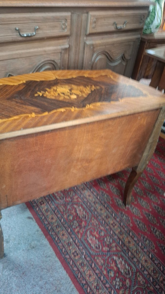 Commode de style louix xv en marqueterie -photo-4