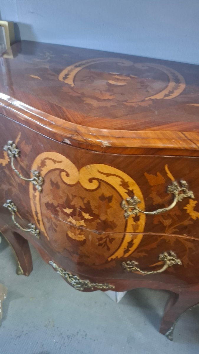 Louis XV-style Chest Of Drawers With Marquetry -photo-2