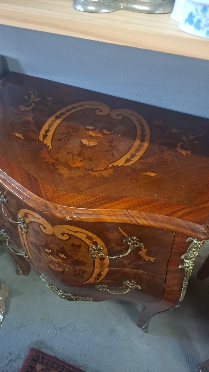 Louis XV-style Chest Of Drawers With Marquetry -photo-3