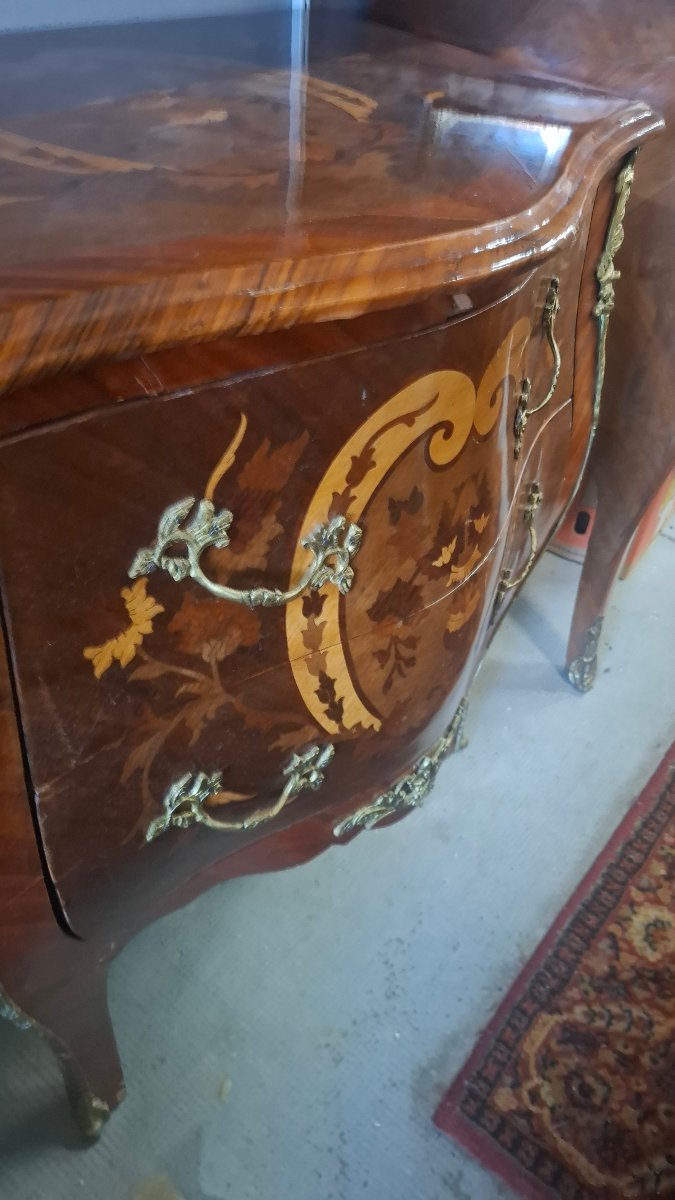 Louis XV-style Chest Of Drawers With Marquetry -photo-4