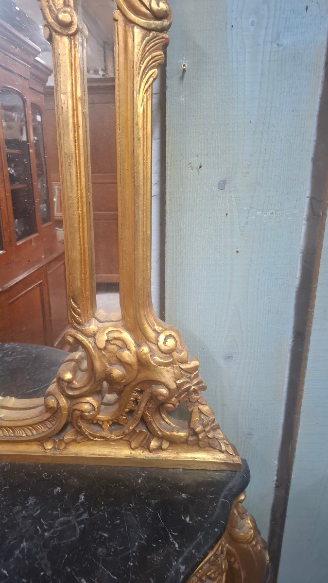 Louis XV-style Mirror And Console Set -photo-2