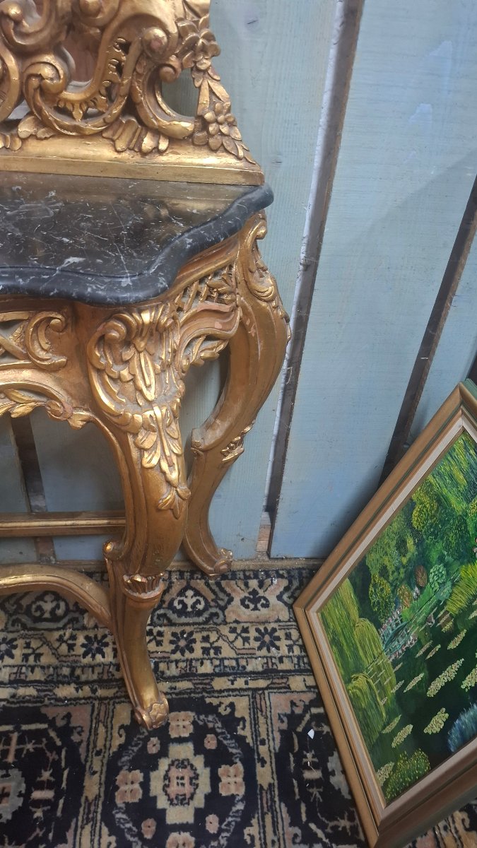Louis XV-style Mirror And Console Set -photo-4