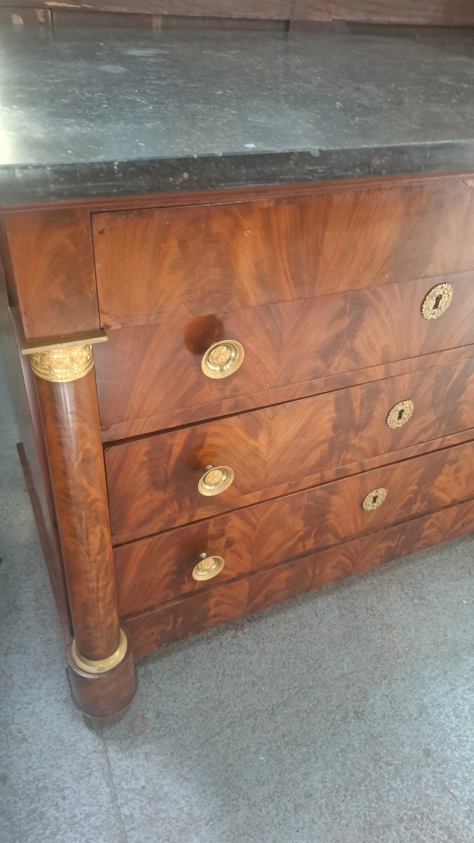 Empire-style Mahogany Chest Of Drawers-photo-2