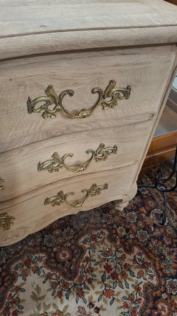 Commode de style louix xv en chene-photo-2