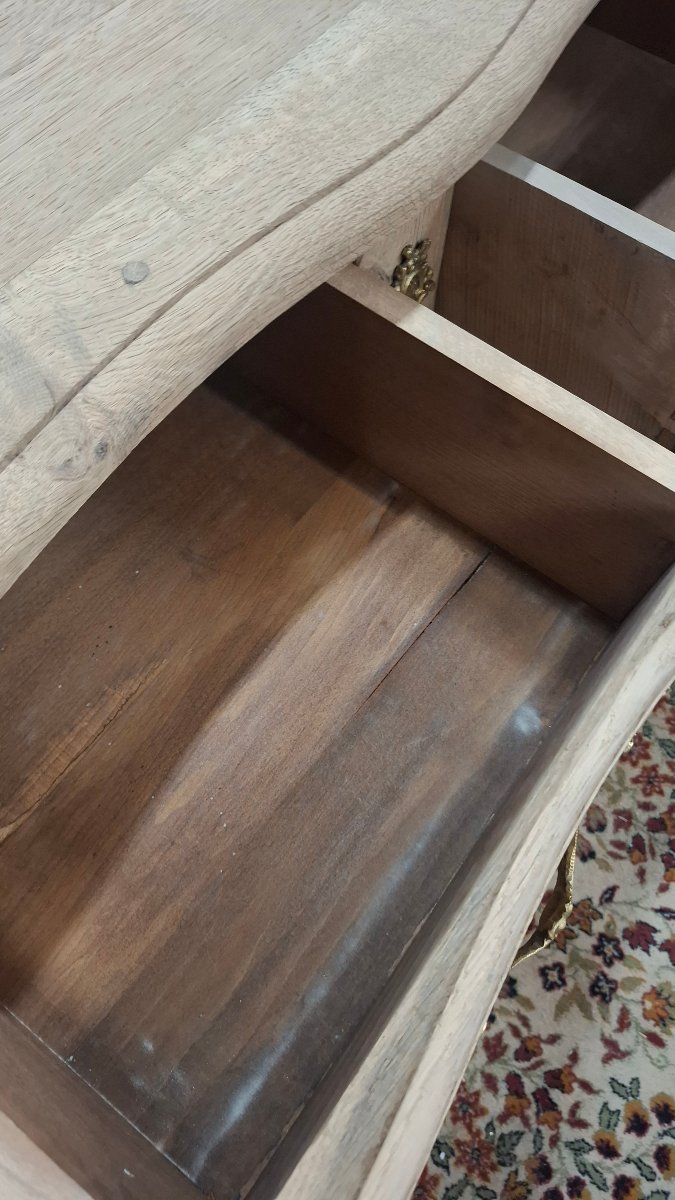 Commode de style louix xv en chene-photo-3