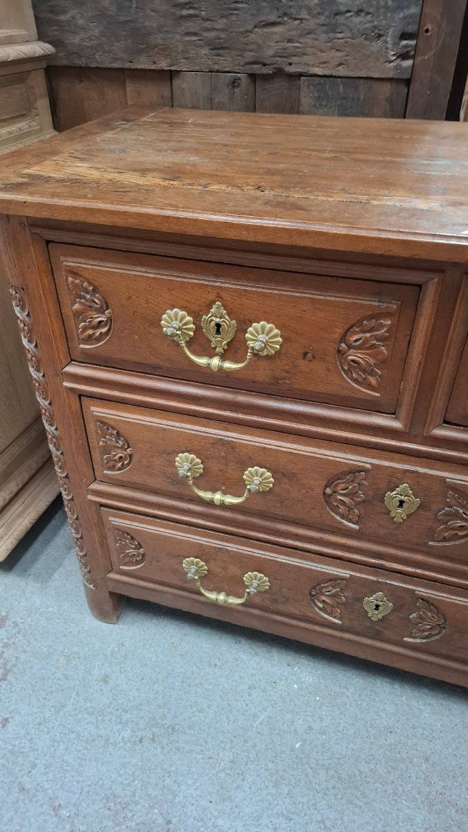 18th-century Chest Of Drawers Made Of Chestnut And Oak-photo-3