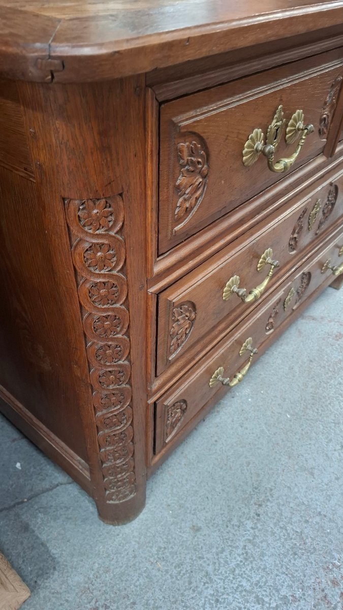 18th-century Chest Of Drawers Made Of Chestnut And Oak-photo-2