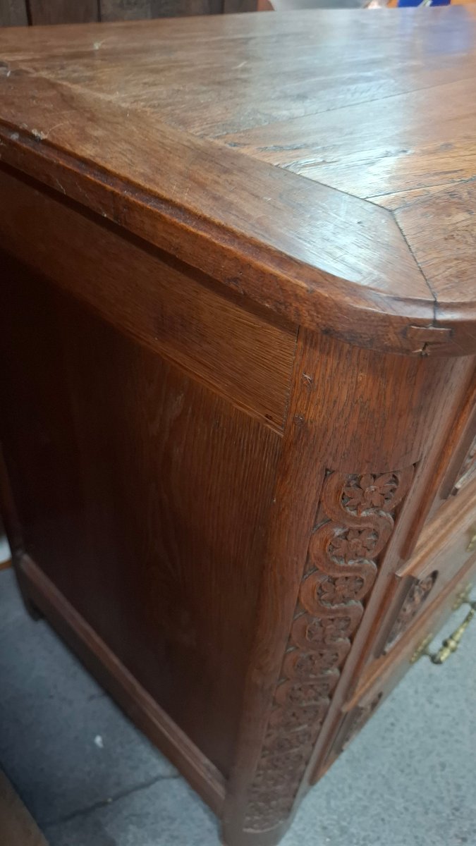 18th-century Chest Of Drawers Made Of Chestnut And Oak-photo-4