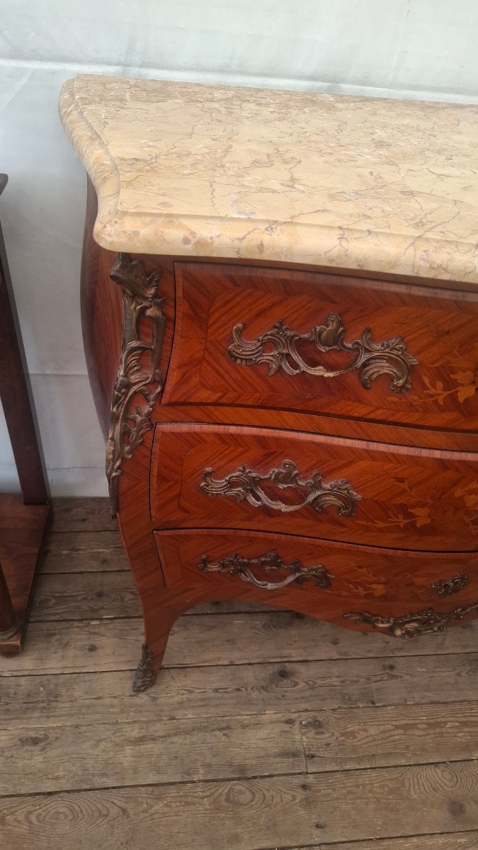 Louis XV-style Chest Of Drawers With Marquetry -photo-2