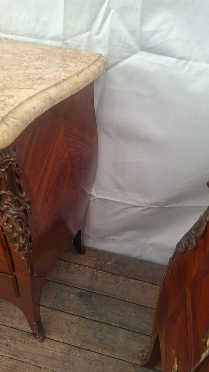 Louis XV-style Chest Of Drawers With Marquetry -photo-3