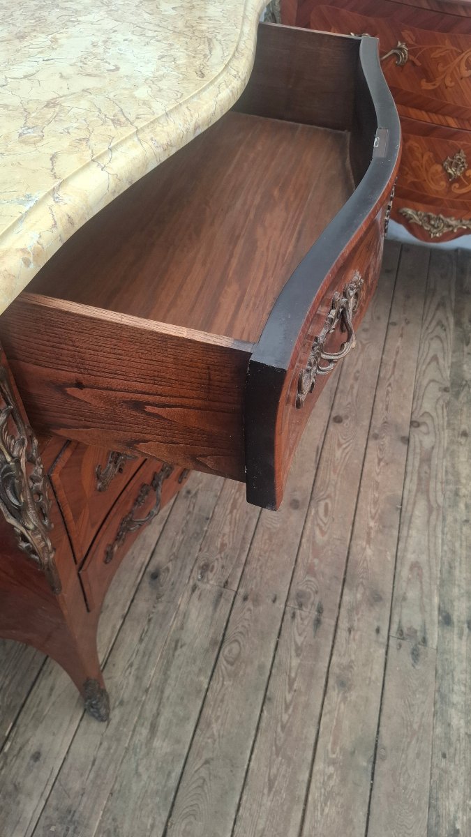 Louis XV-style Chest Of Drawers With Marquetry -photo-5