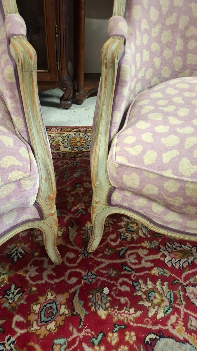 Paire de bergères de style Louis XV-photo-2