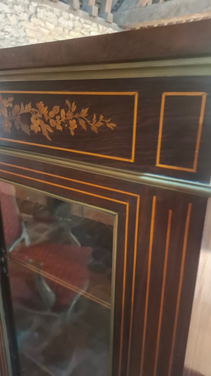 Vitrine en marqueterie Napoléon III -photo-3