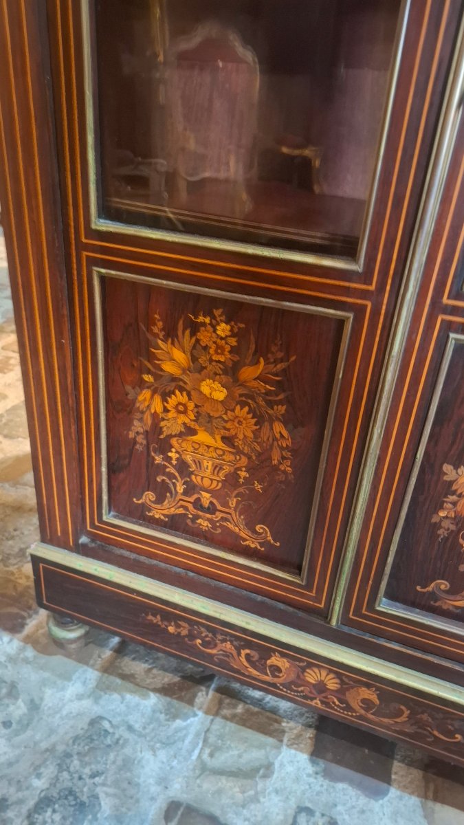 Vitrine en marqueterie Napoléon III -photo-4