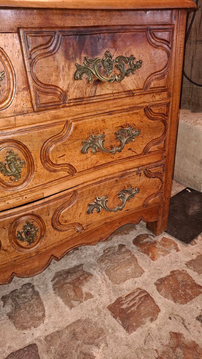 Commode XVIII en noyer-photo-2