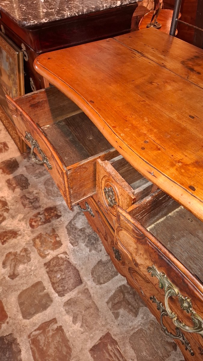 Commode XVIII en noyer-photo-3