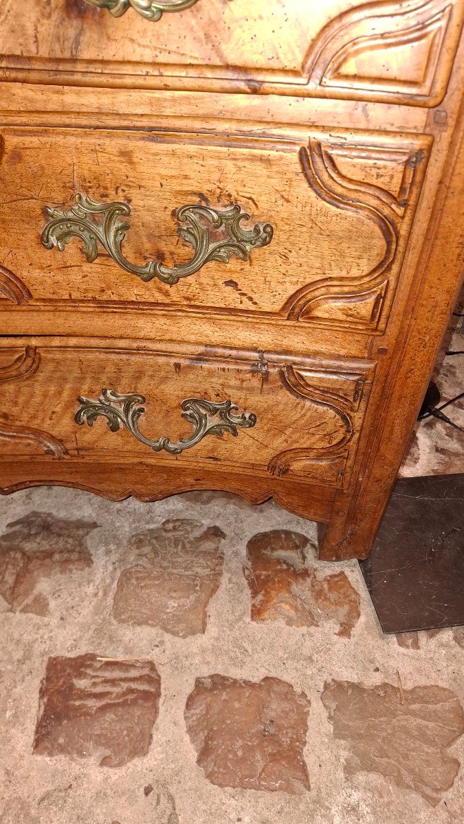 Commode XVIII en noyer-photo-2