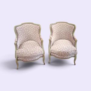 Paire de bergères de style Louis XV