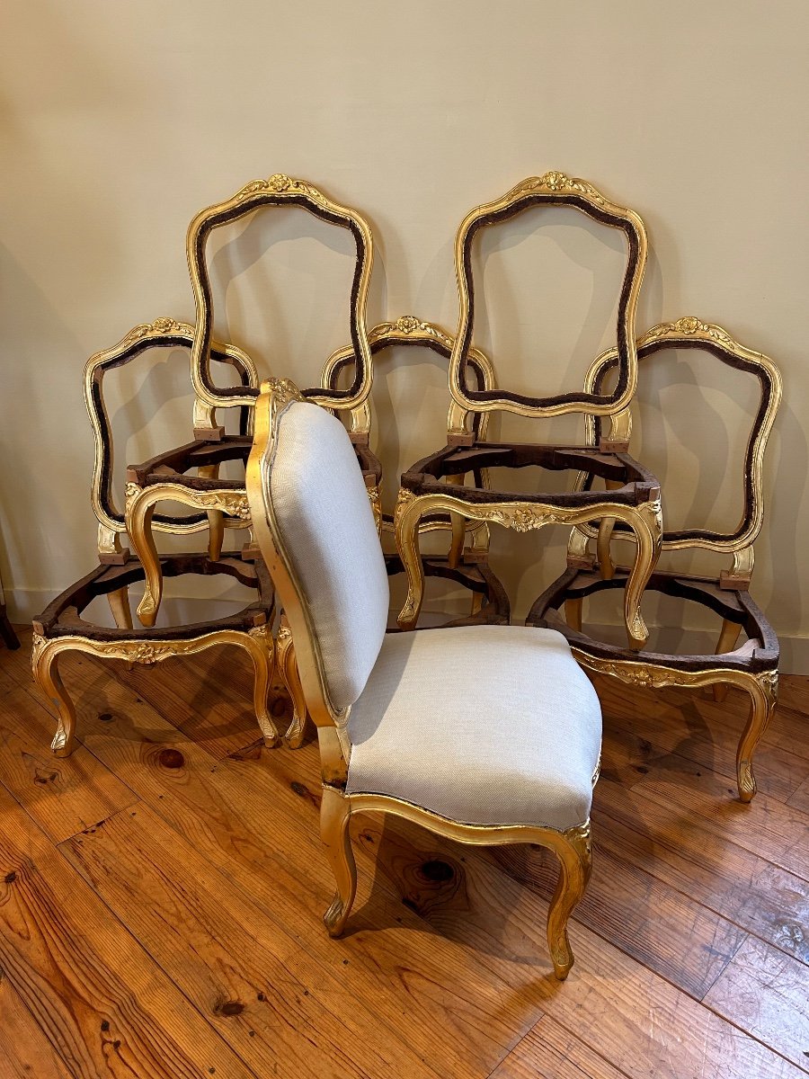 6 Louis XV Period Chairs-photo-4