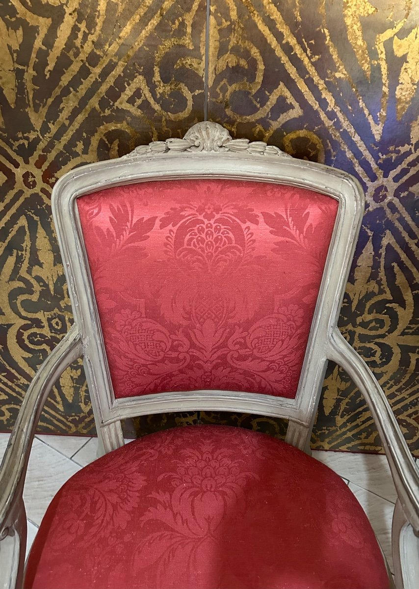 Fauteuil D’époque Louis XV à Châssis, Italien -photo-4