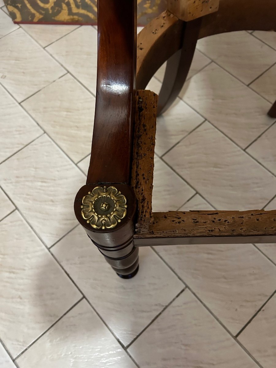 Fauteuil De Bureau Empire à Têtes De Béliers, Pieds Jacob-photo-5