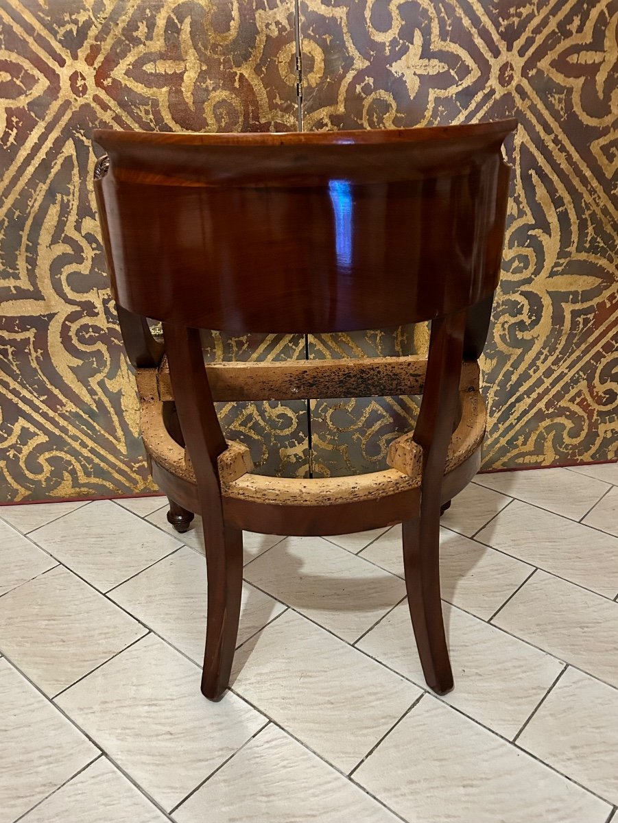 Fauteuil De Bureau Empire à Têtes De Béliers, Pieds Jacob-photo-6