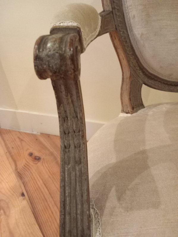 Paire De Fauteuils D’époque Louis XVI -photo-4
