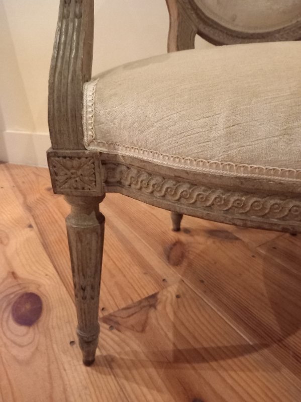 Paire De Fauteuils D’époque Louis XVI -photo-2