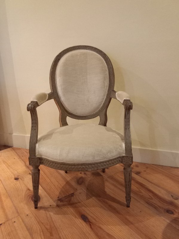 Paire De Fauteuils D’époque Louis XVI -photo-3