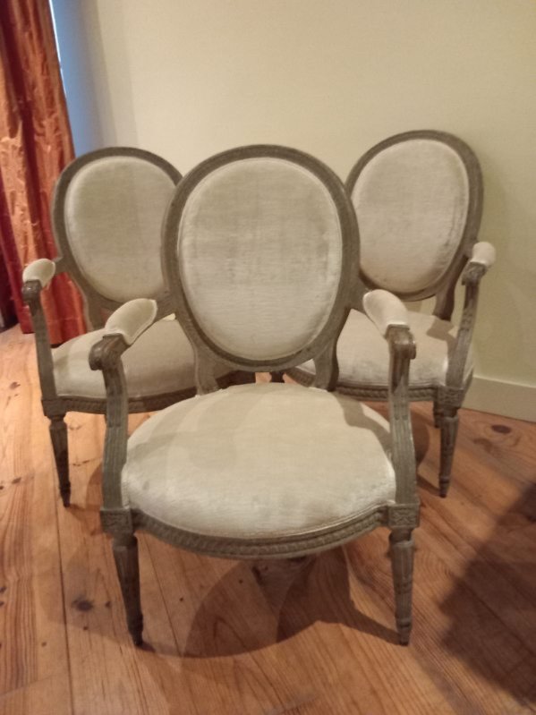 Paire De Fauteuils D’époque Louis XVI -photo-5