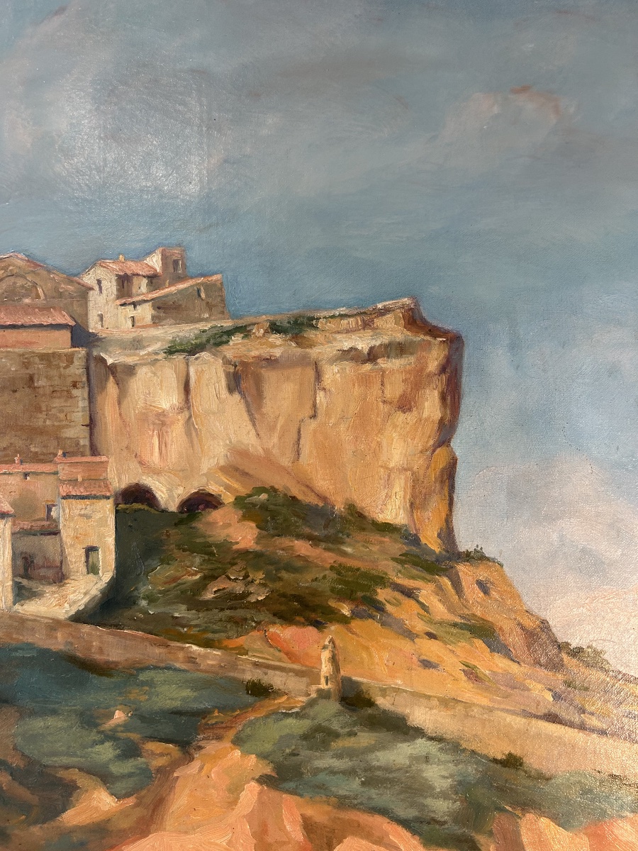 Grand tableau village de Roussillon luberon -photo-4