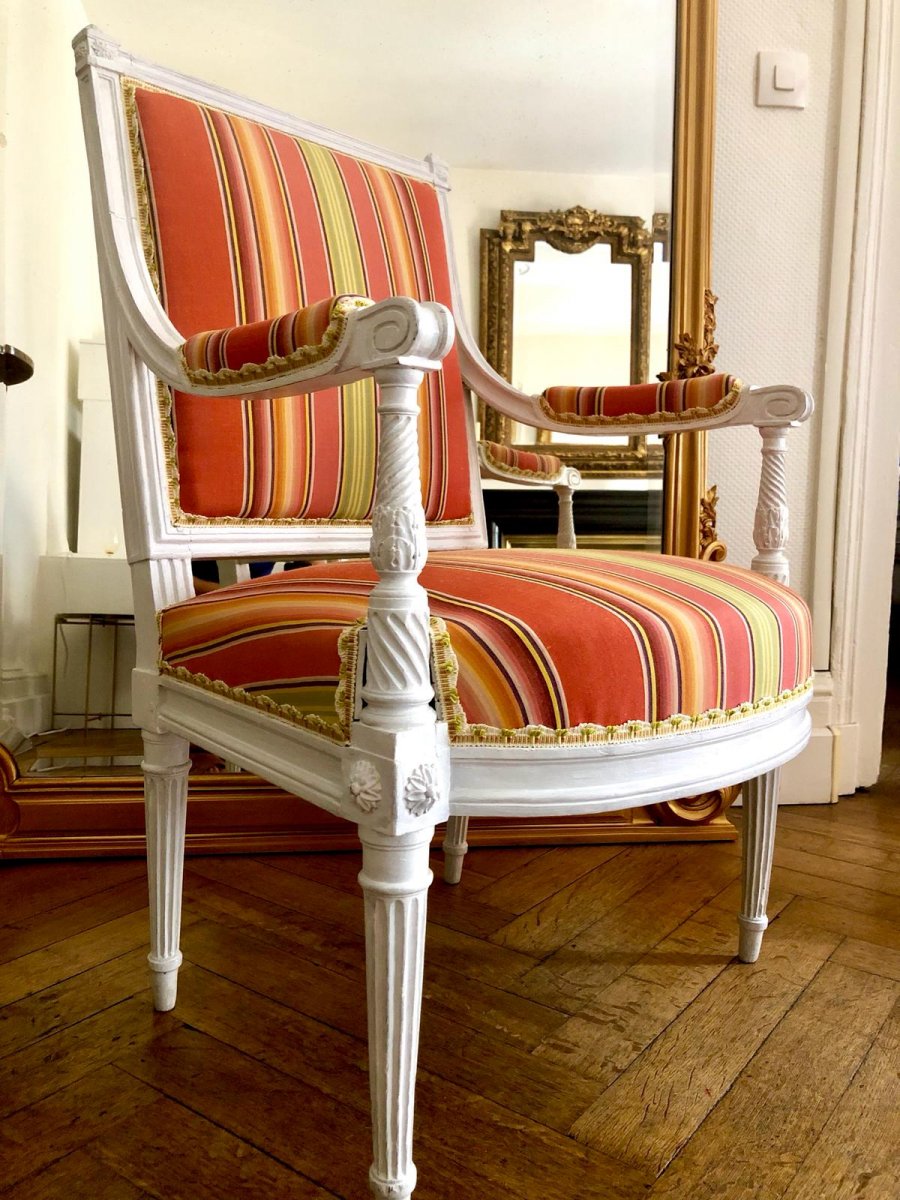 Louis XVI Armchair Lacquered-photo-3